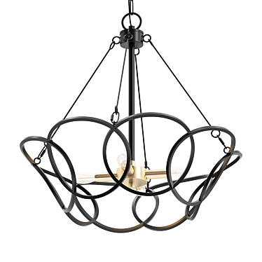 LNC Home Round Metal Chandelier 3D model image 1 