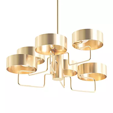 Italian Gold Plated Chandelier 3D model image 1 