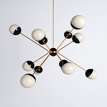 Vintage Gold Rewire Chandelier 3D model image 1 