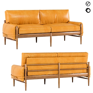 Brazilian-Inspired Maple Sofa 3D model image 1 