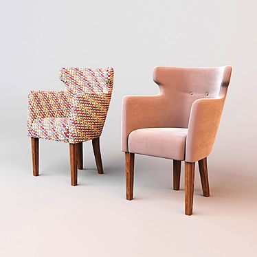 Sleek Omega Accent Chair 3D model image 1 