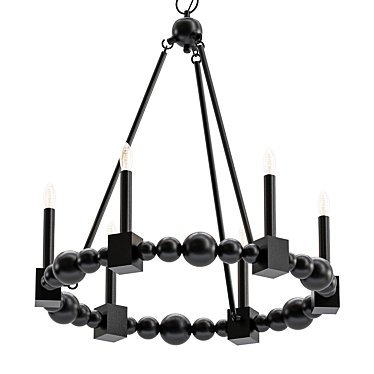 Elegant Randers 6-Light Chandelier 3D model image 1 