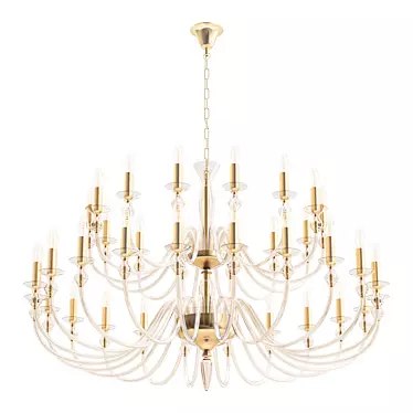 Elegant Murano Glass Chandelier 3D model image 1 