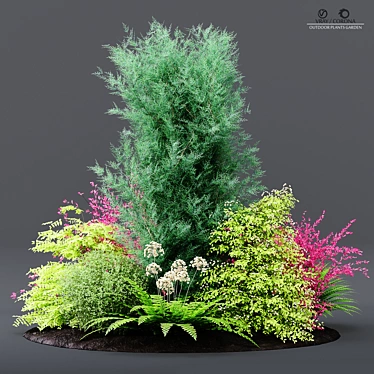 Lush Garden Oasis: Outdoor Plants 3D model image 1 