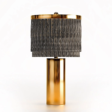 Marble & Brass Oahu Fringe Table Lamp 3D model image 1 