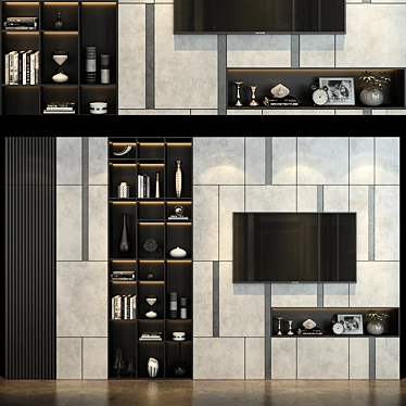  Sleek TV Wall Unit 184 3D model image 1 