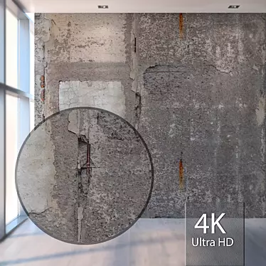 Seamless Old Concrete Wall 3D model image 1 