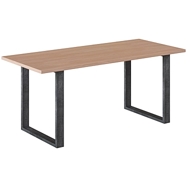 Loft Art Bristol Wooden Dining Table 3D model image 1 