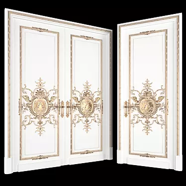 Elegant French Door - Elevate Your Space 3D model image 1 