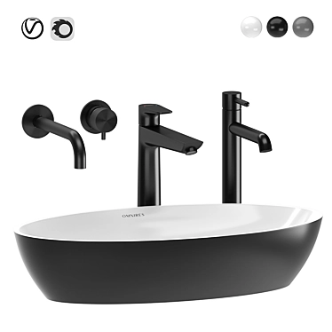 Sleek Omnires Siena Washbasin 3D model image 1 