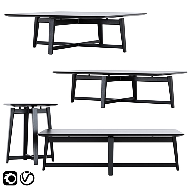 Elegant Noor Coffee Table 3D model image 1 