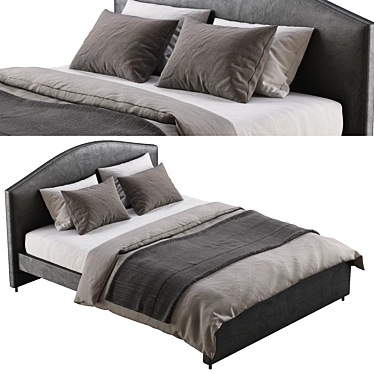 Hauga Leather Bed: Modern Elegance 3D model image 1 