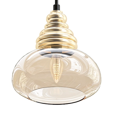 Squash Glass Pendant Light: Elegant Illumination 3D model image 1 