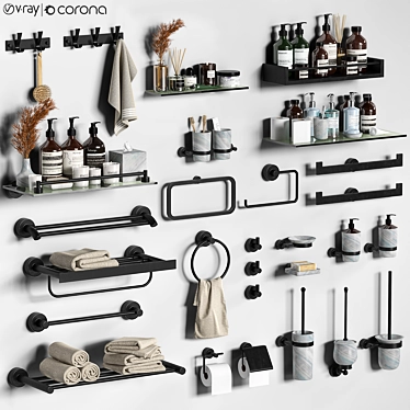 Modern 2015 Bathroom Accessories 3D model image 1 