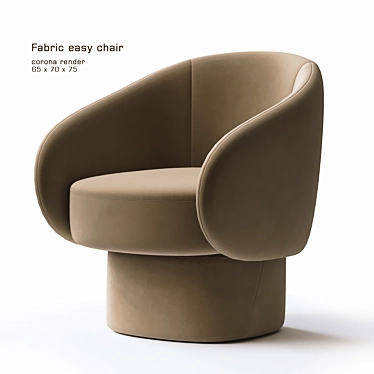 Roc Fabric Easy Chair - Sleek and Comfortable 3D model image 1 