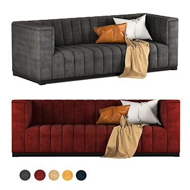 Velvet Dream Tufted Sofa 3D model image 1 