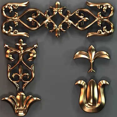 Trim Ornament 05 + alpha 8k: Elegant and Edgy Home Décor 3D model image 1 