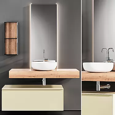 Elegant Edone Vanity Set 3D model image 1 