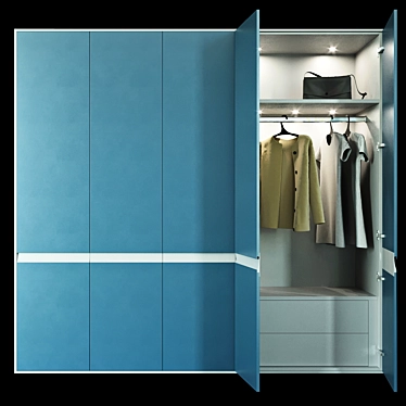 Minimalist Metal Wardrobe 3D model image 1 