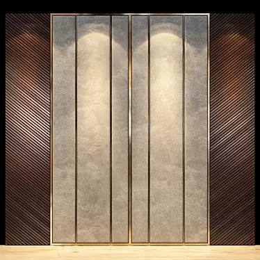 Modern Wood Wall Panel 3D model image 1 