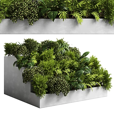 Concrete Stairs Outdoor Plant Vase 3D model image 1 