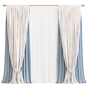 Elegant Drapery - Curtain 860 3D model image 1 