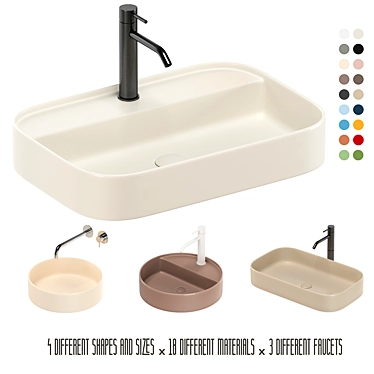 Artelinea Washbasin Set: Stylish Design & Various Options 3D model image 1 