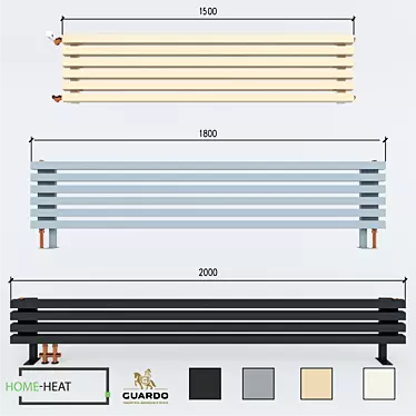 Guardo Retta 4P - Square Profile Radiators 3D model image 1 