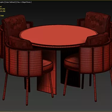 Elegant Torri Dining Set 3D model image 1 