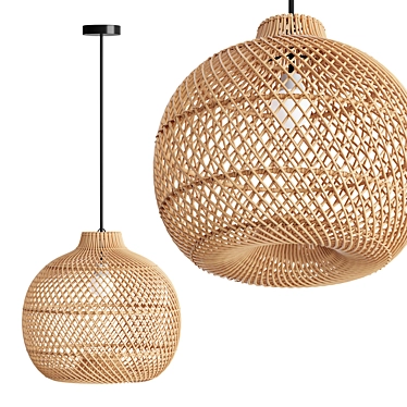 Kanawa Handmade Rattan Lampshade 3D model image 1 