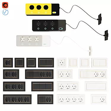 Versatile Socket Power Surge Protector 3D model image 1 