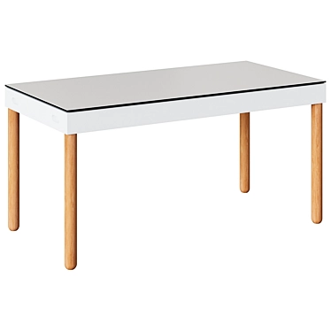 Modern White Tray Table 3D model image 1 