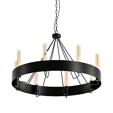 Elegant Banded Ring Chandelier 3D model image 1 