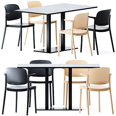 Sleek & Stylish Table Set 3D model image 1 