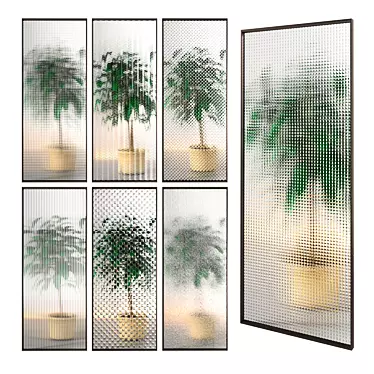 Adjustable Glass Partition with Multiple Glass Options 3D model image 1 