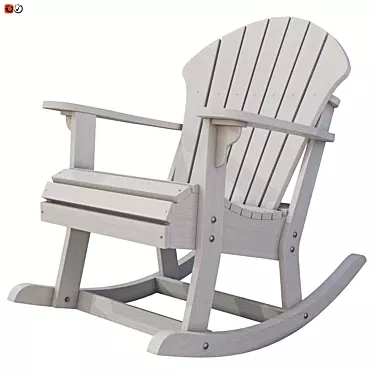 Wooden Rocking Chair - Garden Furniture 3D model image 1 