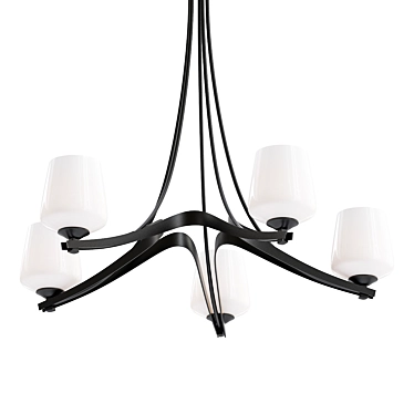 Elegant Ribbon 5 Arm Chandelier 3D model image 1 