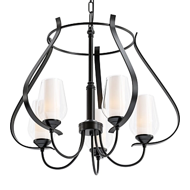 Elegant Flora 5 Arm Chandelier 3D model image 1 