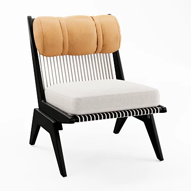  Akina Mango Wood Lounge Chair with Woven Accents 3D model image 1 