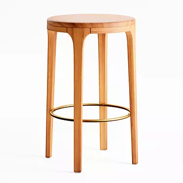 Scandinavian Rustic Linnea Counter Stool 3D model image 1 