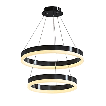 Ganeed Circular Chandelier: Elegant Adjustable Lighting 3D model image 1 