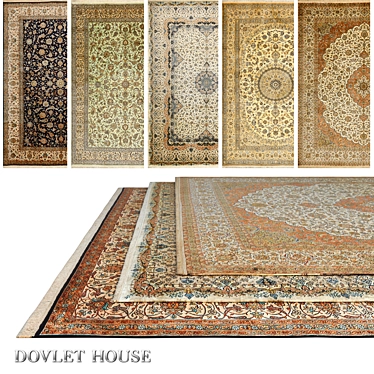 Title: DOVLET HOUSE Silk Carpets Set (5 pieces) 3D model image 1 