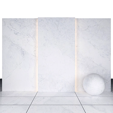Ethereal White Marble Slabs & Tiles 3D model image 1 