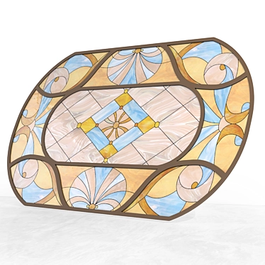 Tiffany Stained Glass Ceiling: Elegant & Authentic 3D model image 1 