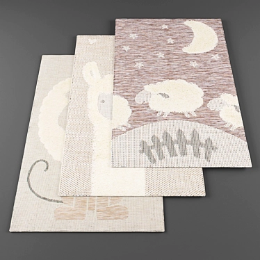 Kids' Rug Set - High-Resolution Textures 3D model image 1 