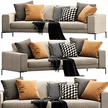 Contemporary Ditre Union Sleeper Sofa 3D model image 1 