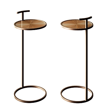 Sleek Shagreen Circular Drink Table 3D model image 1 