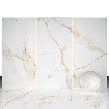 Luxury Calacatta Gold Marble Tiles 3D model image 1 