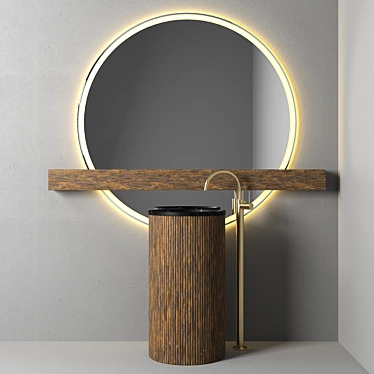 Elegant Bathroom Vanity Set 3D model image 1 