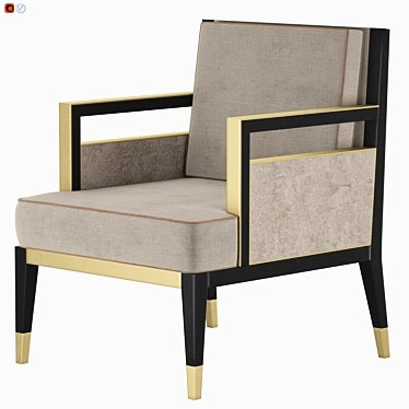 Modern Montreal Armchair 3D model image 1 